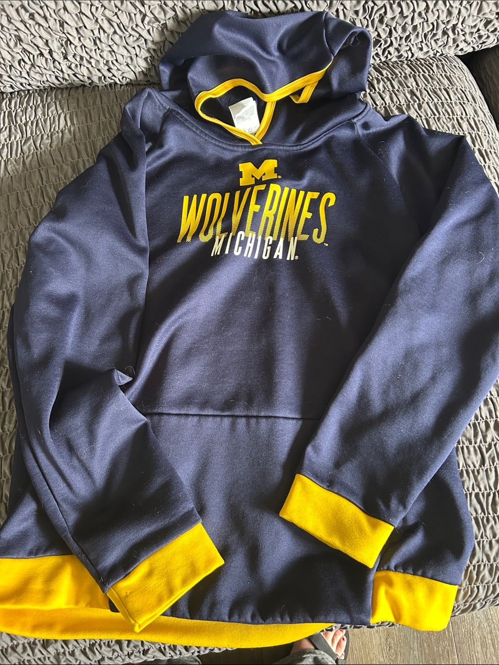 Rivalry Threads Navy and Yellow Hoodie